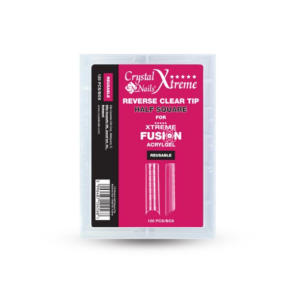 Xtreme Fusion AcrylGel Universal Half Reverse Tip (120pcs) - Half Square
