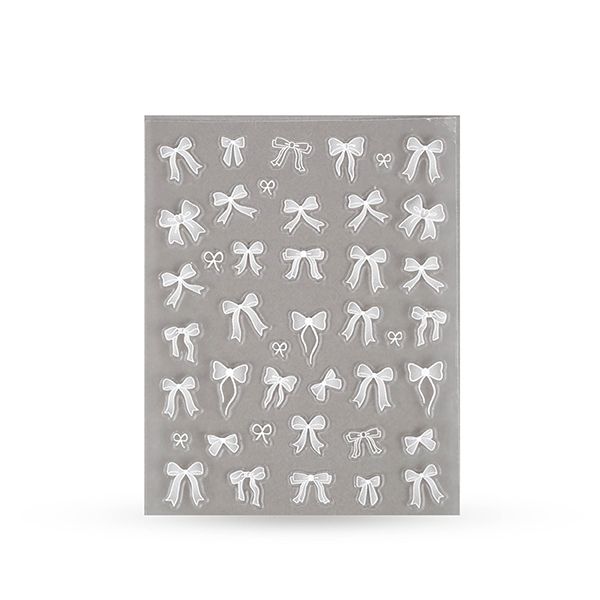 Nail Sticker (CN-28) White Bow