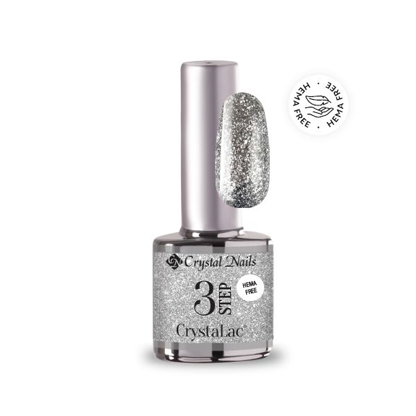 CrystaLac - 3S206 Full Platinum Shimmering Silver